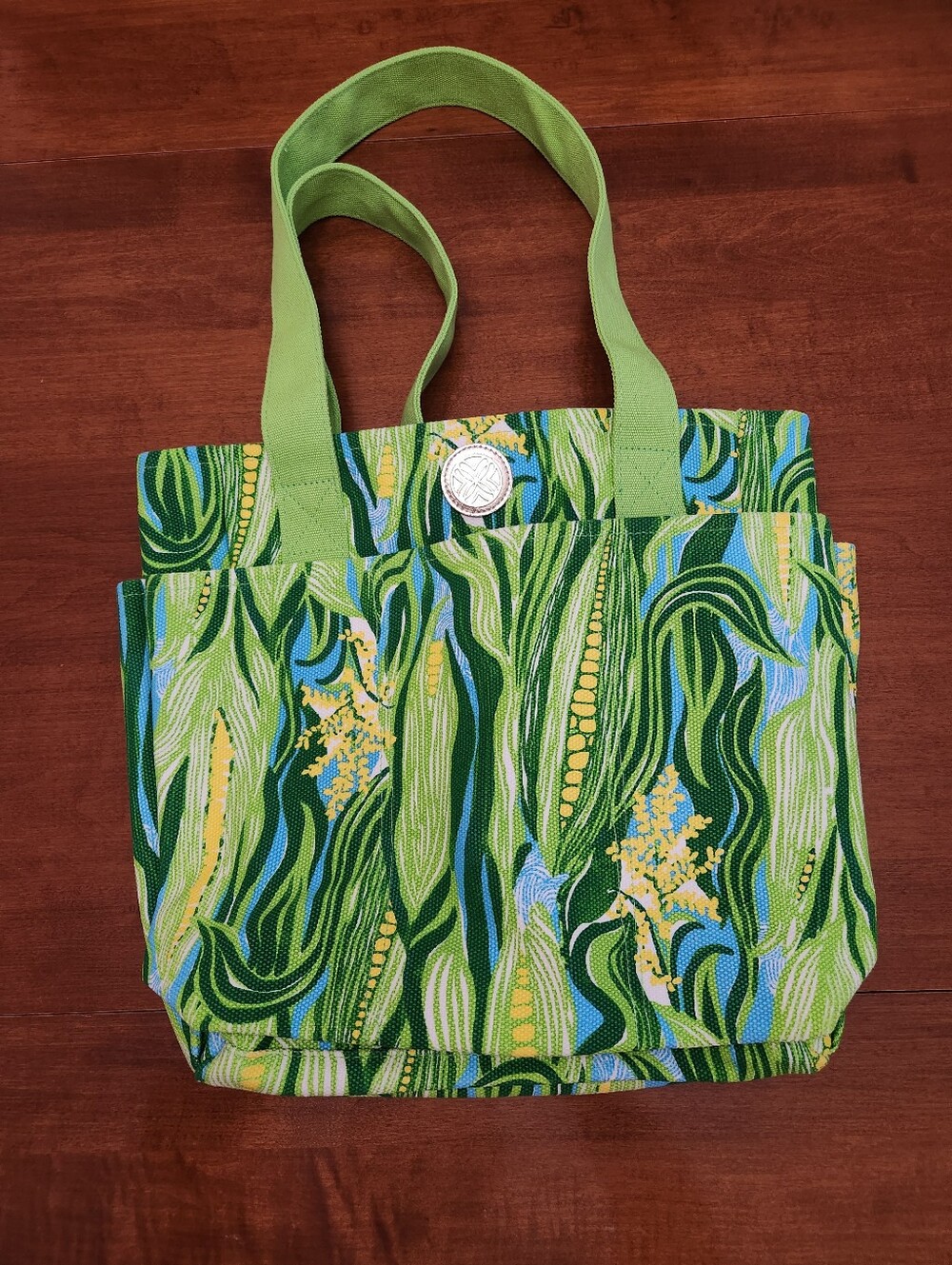 Lilly Pulitzer Farmers Market Tote - Turquoise Tide Sweet Corn